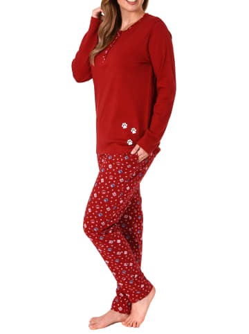 NORMANN Pyjama langarm Schlafanzug Kuschel interlock Tier - 69525 in rot