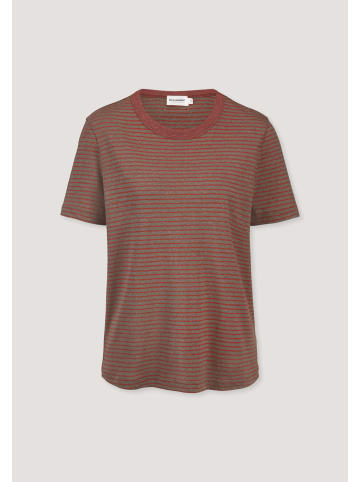 Hessnatur Streifen T-Shirt Relaxed in mocca