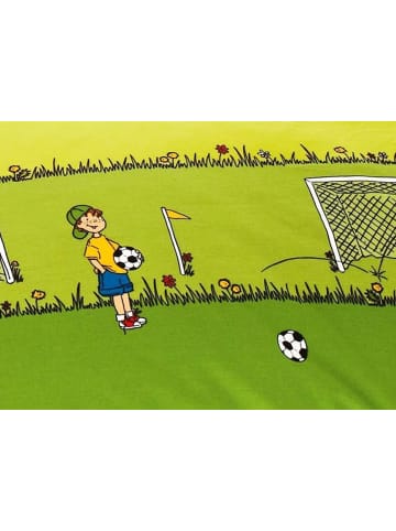 Bierbaum 2 tlg. Biber Bettwäsche 135x200cm Fußball in Grün