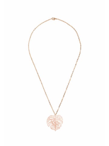 Gemshine Halskette mit Anhänger Tropisches Blatt in rose gold coloured