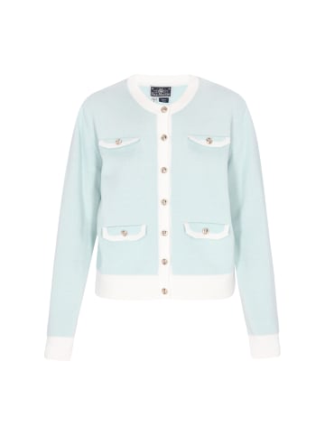 DreiMaster Women Cardigan in mint blue offwhite