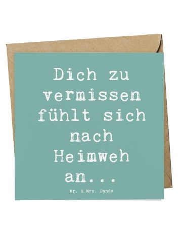 Mr. & Mrs. Panda Deluxe Karte Spruch Heimweh Sehnsucht mit Spruch in Meeresbrise