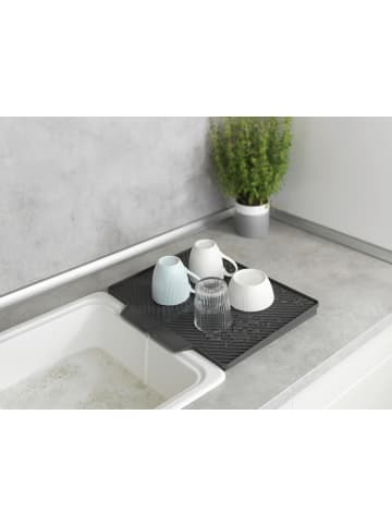Wenko Geschirr-Abtropfmatte NELI MAXI in Grau, (B) 34 x (H) 3 x (L) 40 cm