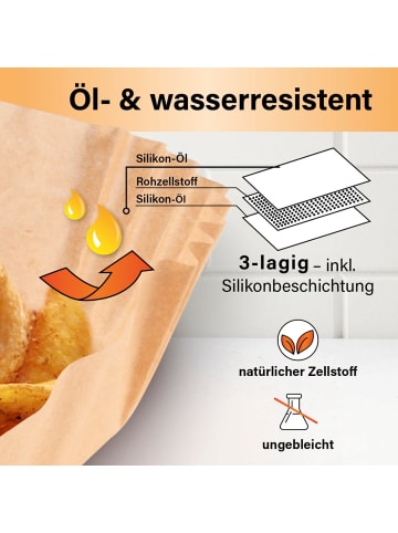 Gourmetmaxx GOURMETmaxx Backpapier-Schalen für Heißluft-Fritteuse Doppelkorb 22x14x4,5cm b