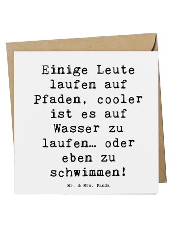 Mr. & Mrs. Panda Einladungskarte Spruch Schwimmen Pfade mit Spruch in Weiß