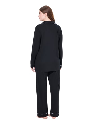 Ulla Popken Pyjama in schwarz