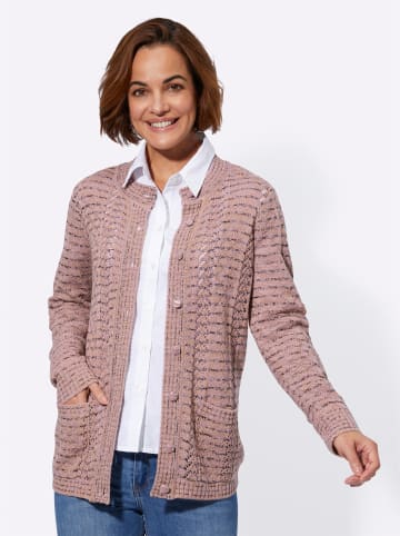 WITT WEIDEN Ajourstrickjacke in mauve-meliert