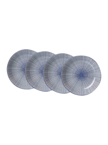Ritzenhoff & Breker 4er Set Suppenteller Royal Makoto in Weiß-Blau ø 20,5 cm in weiß-blau
