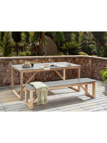 Beliani Esstisch NOTTERI in Grau/Braun - (W) 90 x (H) 75 x (L) 180 cm