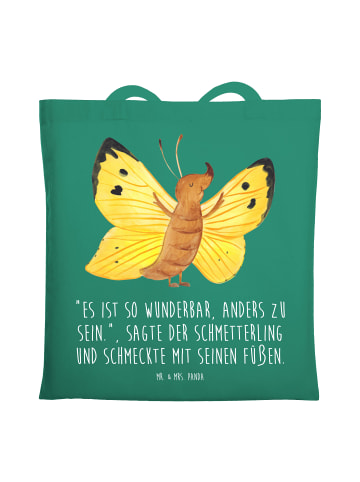 Mr. & Mrs. Panda Tasche Schmetterling Zitronenfalter mit Spruch in Mint