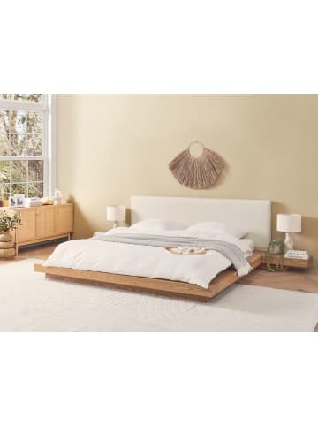 Beliani Doppelbett ZEN in Braun/Weiß - (W) 328 x (H) 86 x (L) 229 cm