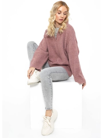 SASSYCLASSY Oversize Strick-Pullover in Mauve