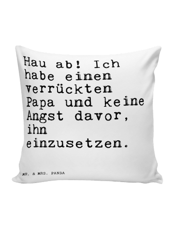 Mr. & Mrs. Panda Kissen 40x40 Hau ab! Ich habe... mit Spruch in Weiß