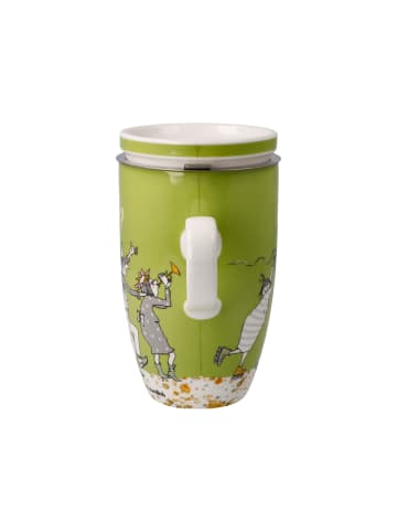 Goebel Teetasse mit Deckel und Sieb " Freundlieb - Das beste Alter " in Grün