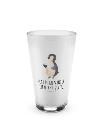 Mr. & Mrs. Panda Wasserglas Pinguin Marienkäfer mit Spruch in Transparent