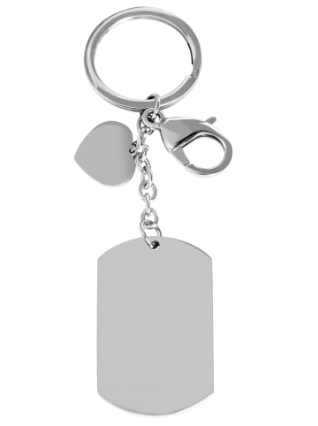 Adeliás Unisex Anhänger – Schlüssel Gravuranhänger aus Edelstahl in silber