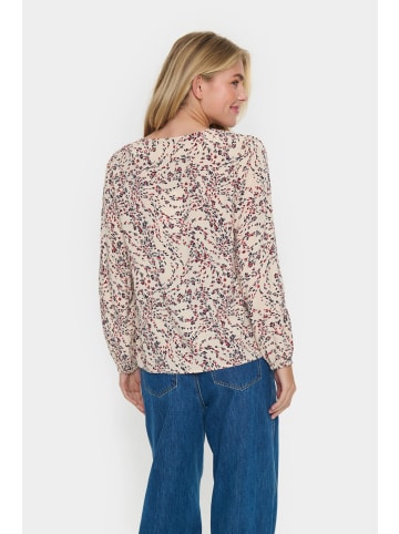 SAINT TROPEZ Langarm-Bluse GazelSZ Gerade Passform in Fog Windswept Leaves