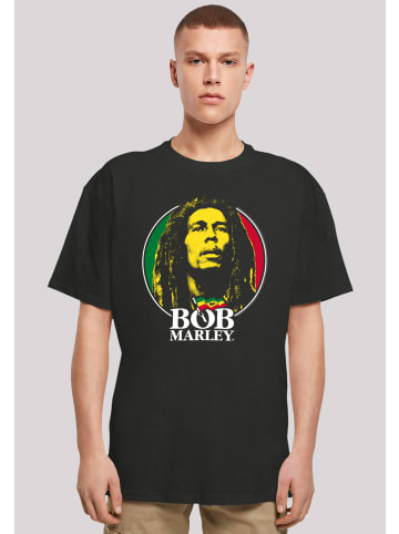F4NT4STIC Heavy Oversize T-Shirt Bob Marley Logo Badge Reggae Music in schwarz