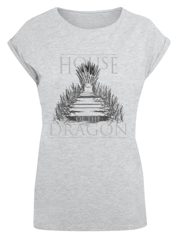 F4NT4STIC Extended Shoulder T-Shirt House Of The Dragon Throne in grau meliert