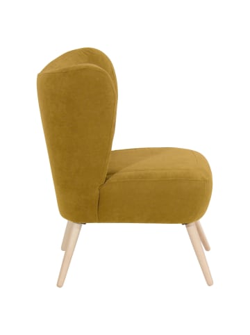 58 aufm Kessel SESSEL Kathy Bezug Veloursstoff Buche natur / mais