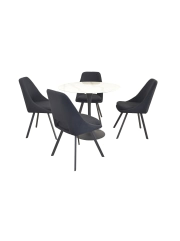 möbel-direkt 5tlg. Tischgruppe bestehend aus Esstisch und 4 Stühlen in schwarz