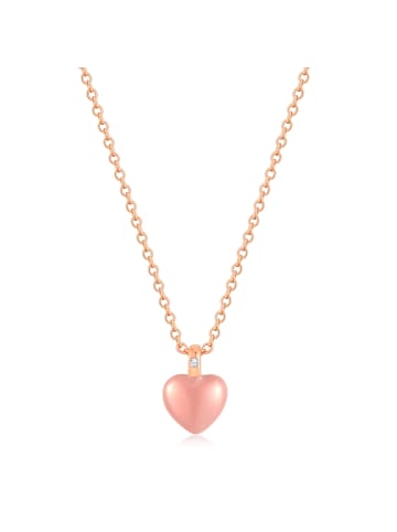 Glanzstücke München Halskette Herz aus Sterling Silber mit Lab Grown Diamond in roségold