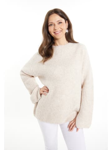 usha WHITE LABEL Damen Strick Pullover in Hellbeige Melange