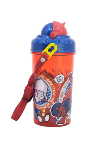 MARVEL Spider-Man Kinder Trinkflasche 465ml mit Strohhalm und Tragegurt