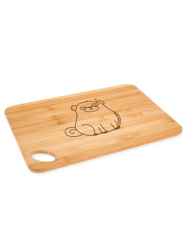 Mr. & Mrs. Panda Frühstücksbrettchen Mops ohne Spruch in Braun