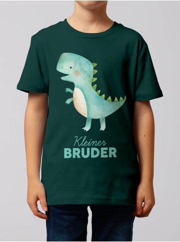 wat? Apparel T-Shirt Dinosaurier 03 Kleiner Bruder in Dunkelgrün