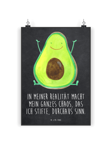 Mr. & Mrs. Panda Wandposter Avocado Glücklich mit Spruch in Kreidetafel