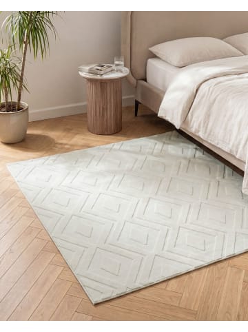 Beliani Kurzflor KEVIREL in Weiß - (W) 160 x (L) 160 cm