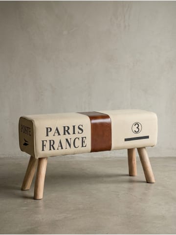 KADIMA DESIGN Turnbock | Echtleder/Stoff, 91x51x30cm, Braun