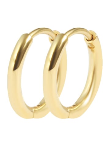 Adeliás Damen Ohrringe – Klappcreole aus Edelstahl in gold