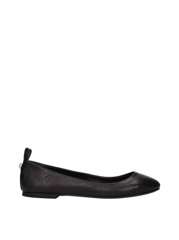 Schwarz Leder Ballerina Flache Schuhe