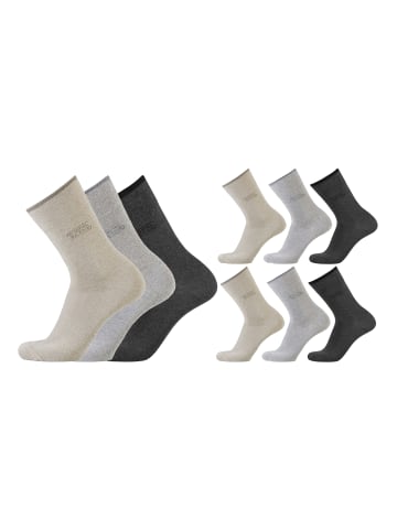 Camel Active 6 Paar Basicsocken halbhoch in beige/grey/anthra