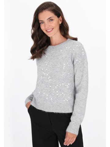 Usha Women Sweater in light grey melange
