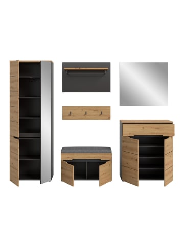 ebuy24 Garderobenmöbel Canu Eiche 255 x 37 cm