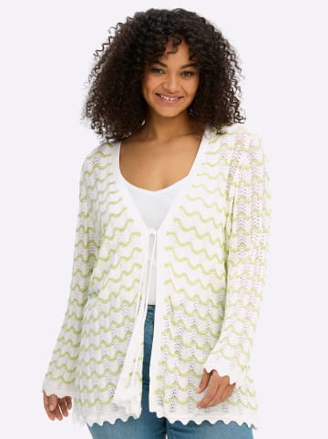 sheego Cardigan in ecru-pistazie