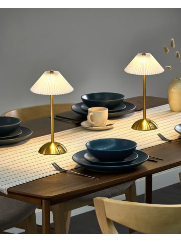 Beliani 2er-Set Tischlampe für den Außenbereich RUBA in Gold/Weiß