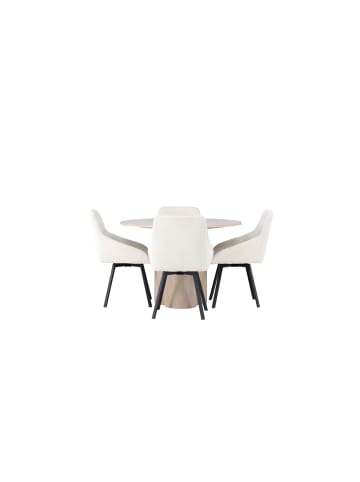 ebuy24 Essgruppe Olivia 52 (5-teilig)  Weiß 110 x 110 cm