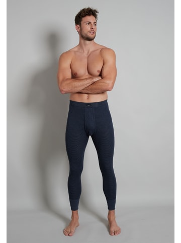 Götzburg Lange Unterhose Premium Fine Rib in marine-jeans-melange