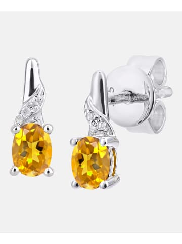 Diamant L'éternel Ohrhänger aus 375 Weißgold mit Diamant mit Citrin