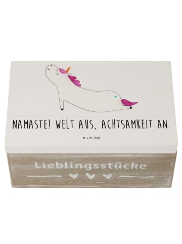 Mr. & Mrs. Panda Erinnerungsbox Einhorn Yoga mit Spruch in Weiß