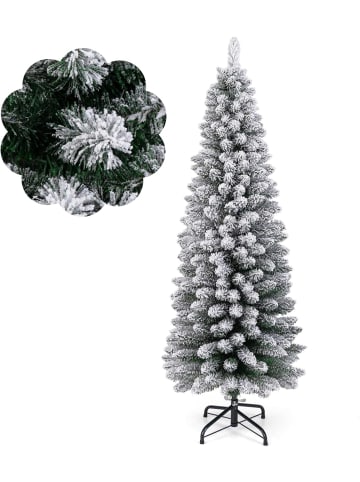 COSTWAY 150 cm Tannenbaum mit Schnee in Grün