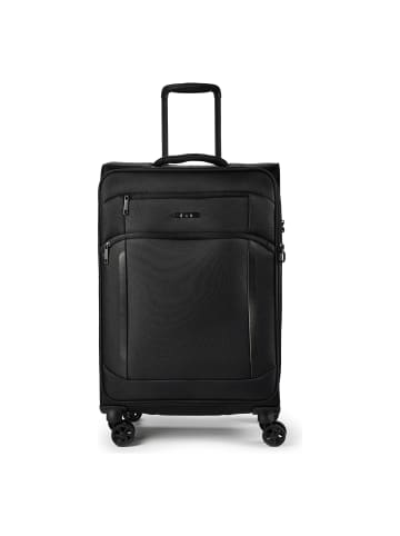 D&N Travel Line 9804 4 Rollen Trolley M 68 cm mit Dehnfalte black
