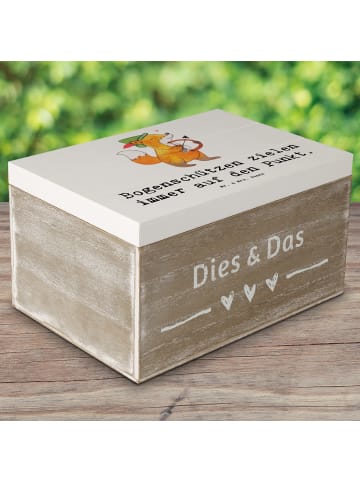 Mr. & Mrs. Panda Truhe Bogenschützen Fokussierung mit Spruch in Weiß