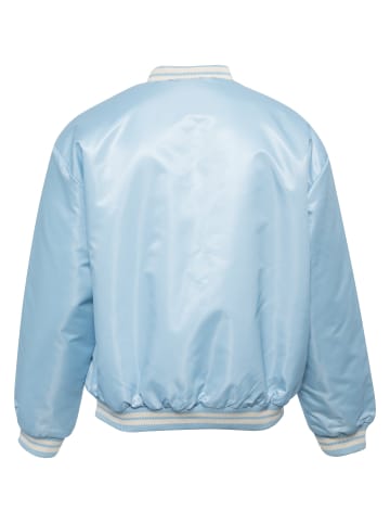 FUBU FUBU Herren FM232-006-2 FUBU Varsity Reversible Satin Jacket in lightblue/creme/sand