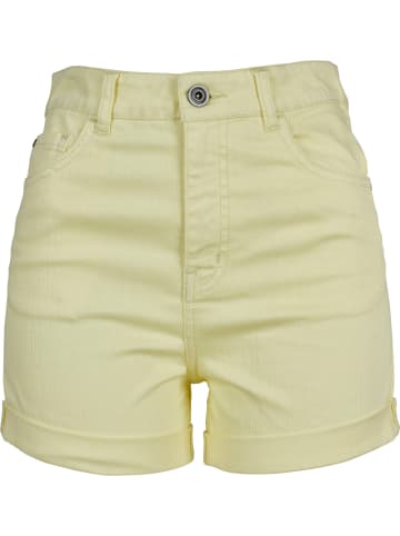 Urban Classics Short Ladies Highwaist Stretch Twill Shorts regular/straight in Gelb