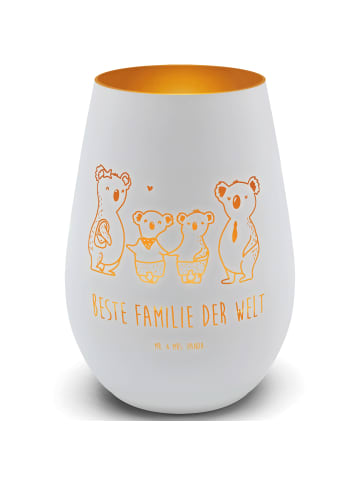 Mr. & Mrs. Panda Windlicht Koala Familie zwei mit Spruch in Weiß